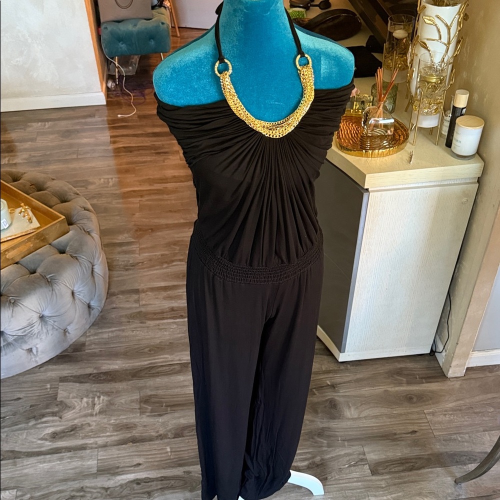 Sky Black Strapless Jumpsuit
